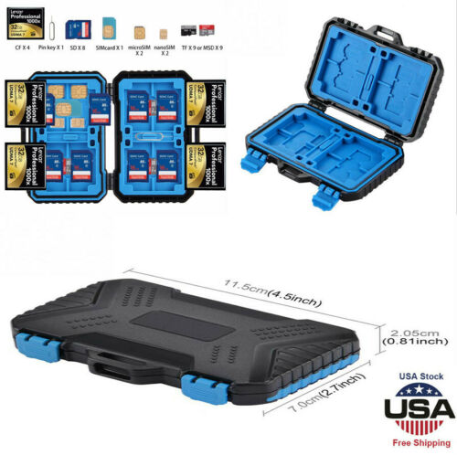 Waterproof Memory Card Case Hard Protector Box Storage Holder for SD/TF/CF Cards