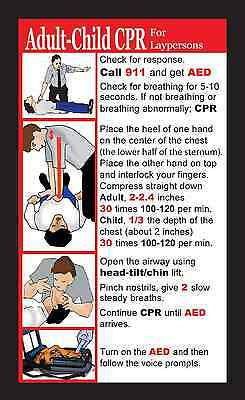 CPR and Choking Pocket Reference Cards  LOT OF 50 - 2015 Guidelines